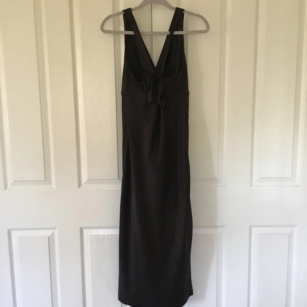 Third Form Elegant Black Satin Sleeveless bias midi Dress Australia Sz 8 - Picture 4 of 7